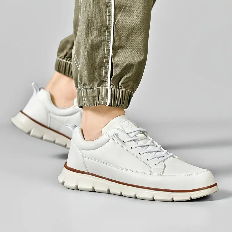 Gavin Men’s Leather Sneakers – Cushioned Support & Flexible Sole