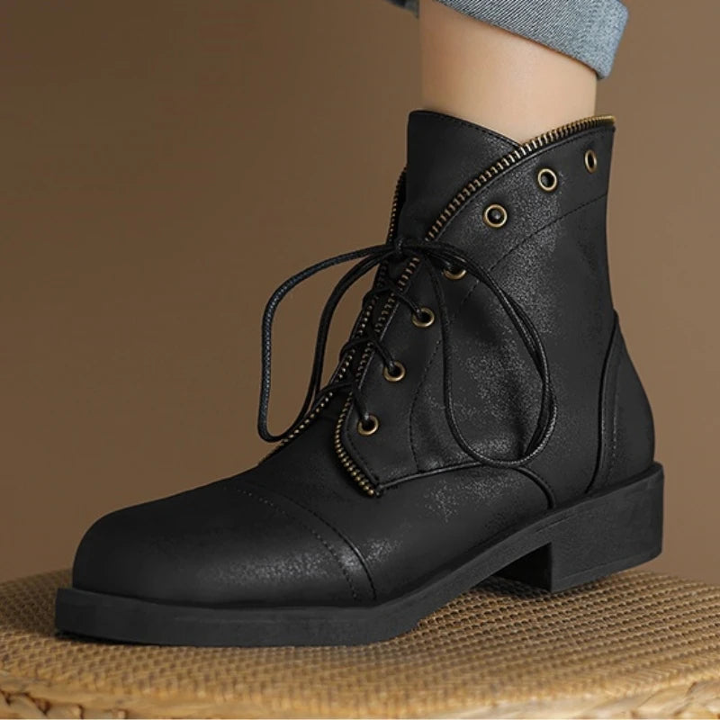 Beatriz Women’s Ankle Boots – Leather Military-Inspired Booties