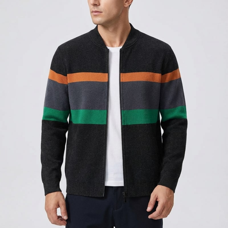Isaac Men’s Zip Up Jacket – Soft Knit Lightweight Jacket