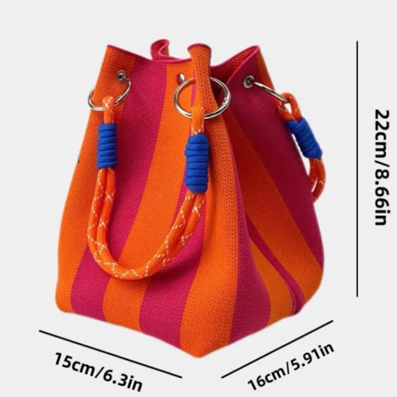 Lavinia Women’s Woven Tote Bag – Bold Colors with Rope-Style Handles