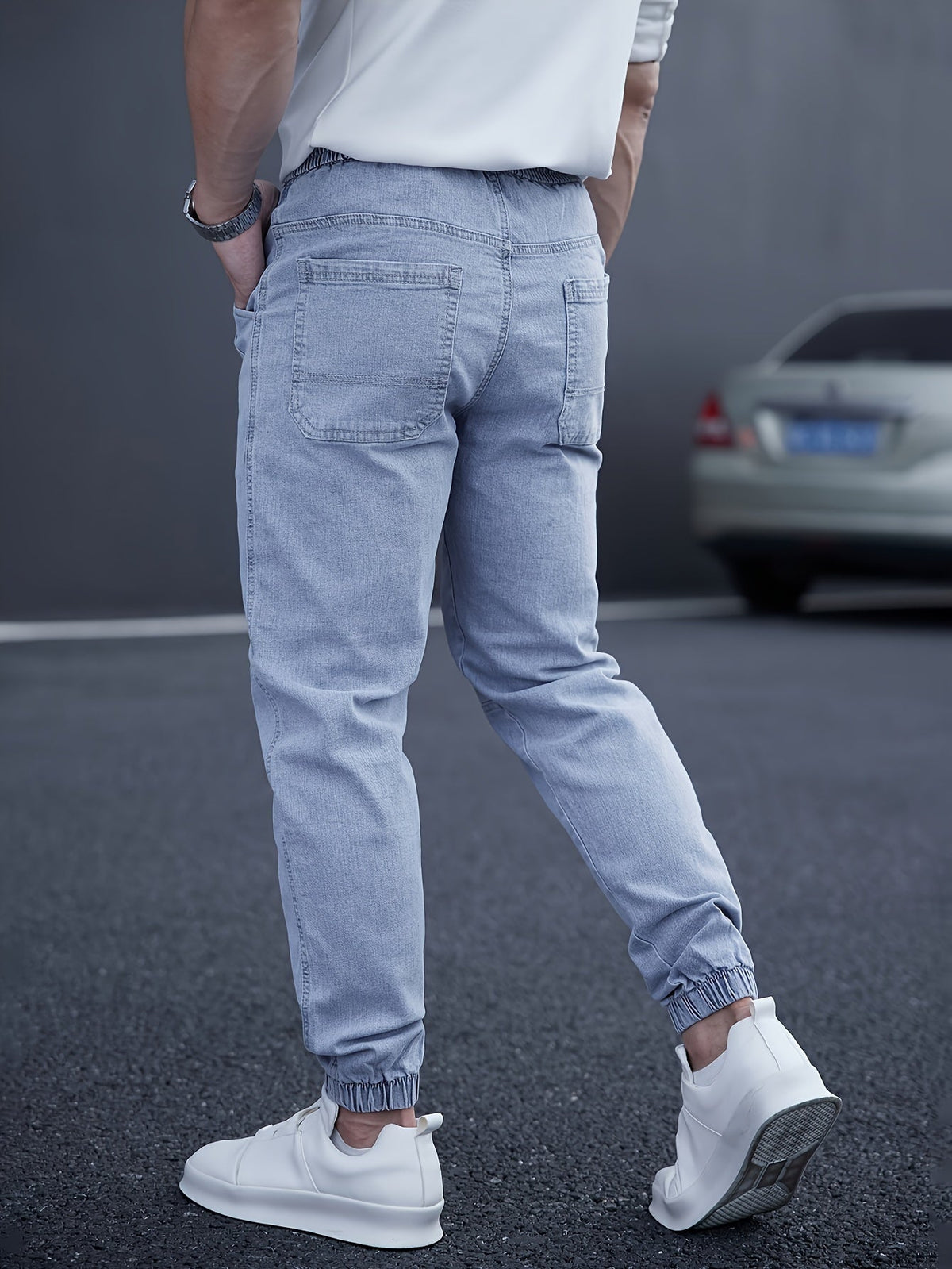 Brent Men’s Cargo Jogger Pants – Elastic Waist with Tapered Fit and Side Pockets