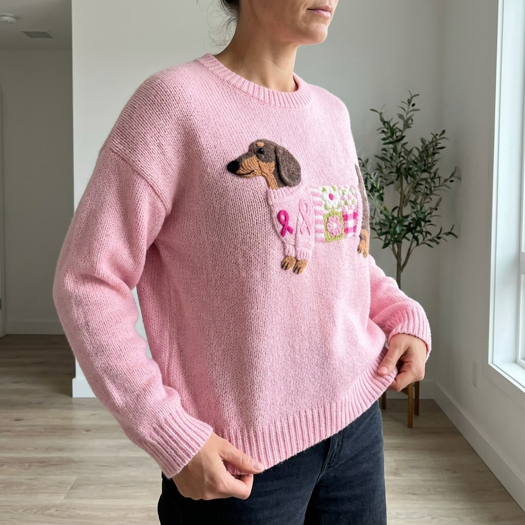 Daphne Women’s Sweater – Dachshund Design Jumper