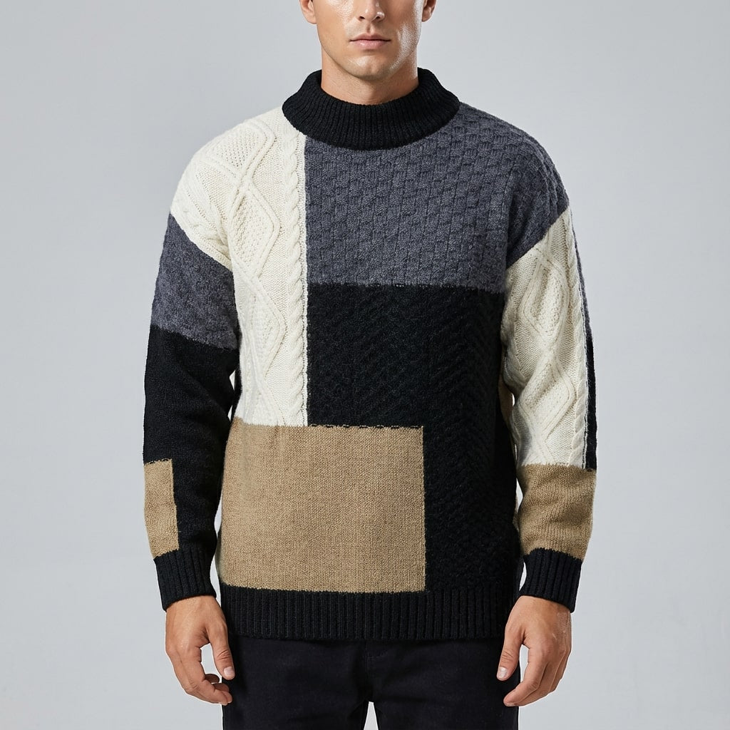 Thomasso Men’s Knit Sweater – Artisan Pattern Pullover