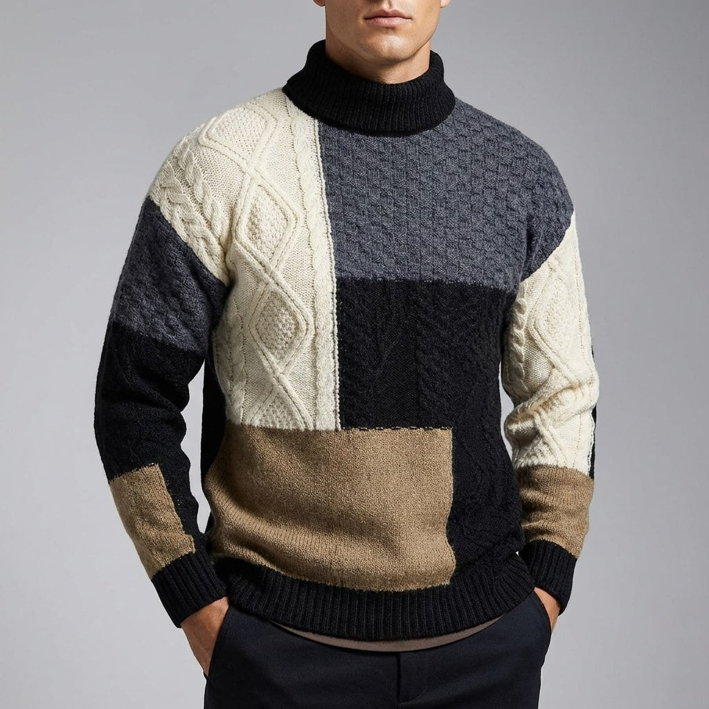 Thomasso Men’s Knit Sweater – Artisan Pattern Pullover