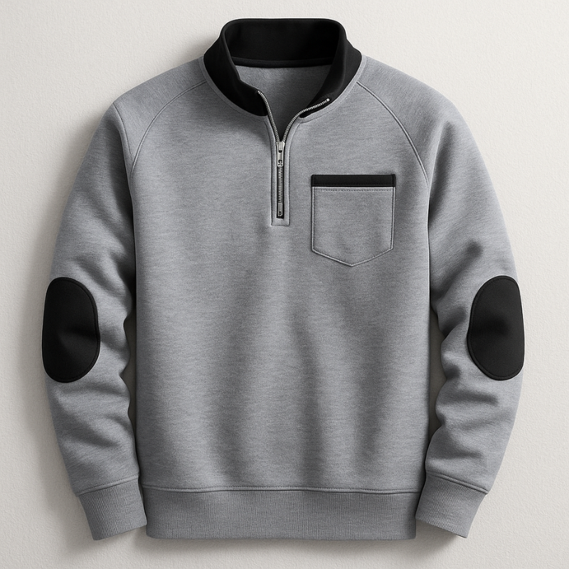 Milano Men’s Quarter-Zip Pullover – Midweight Cotton Knit Sweater