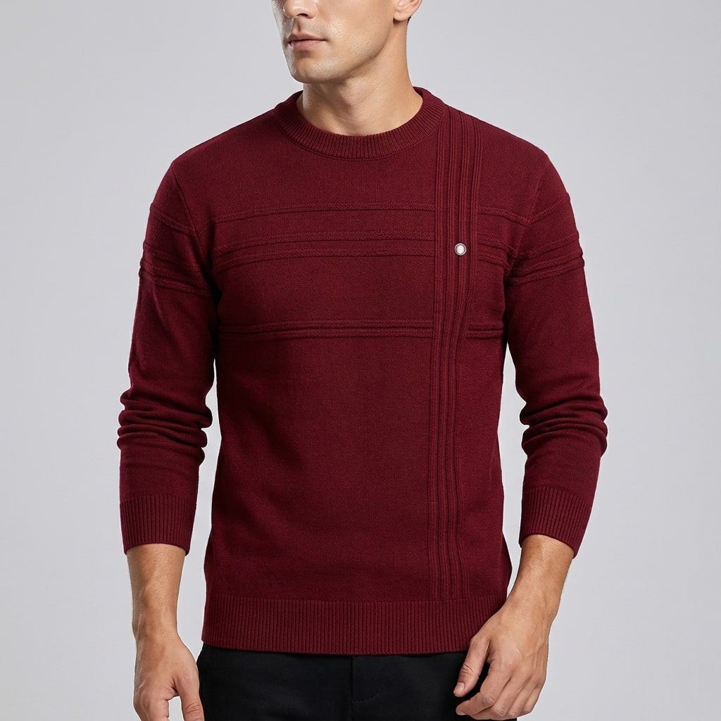 Bradford Men’s Cotton Sweater – Midweight Crew Neck Jumper