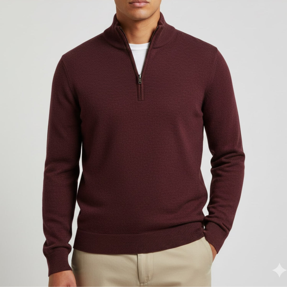 Ashton Men’s Quarter-Zip Sweater – Cotton Knit Pullover