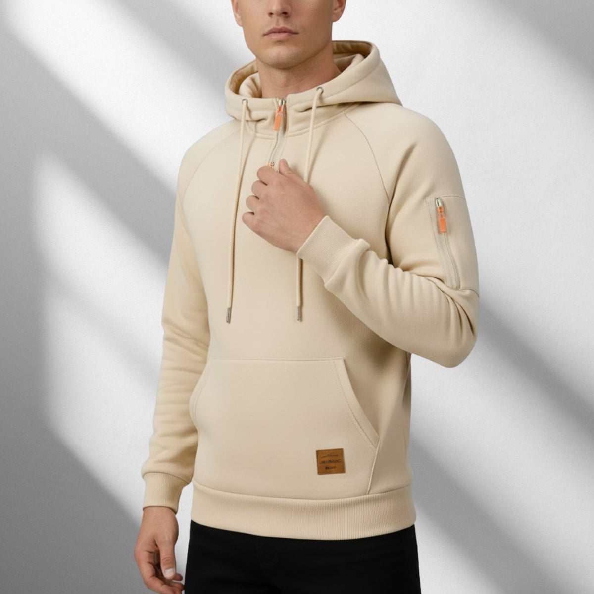 Hendrix Men's Zip-Up Hoodie – Heavyweight Cotton Blend Pullover