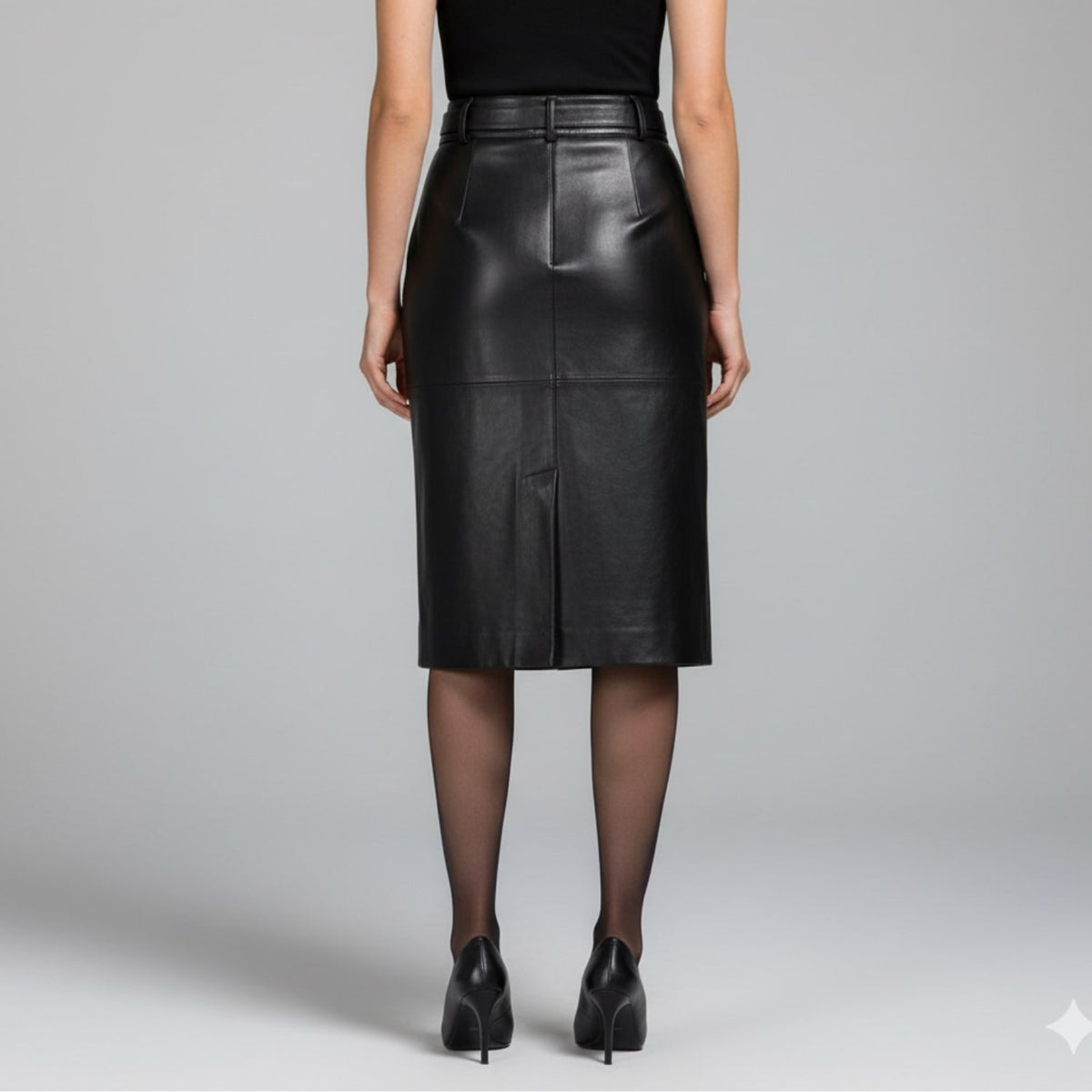 Maui Women's Leather Skirt – High-Waist Asymmetrical Leather Pencil Skirt