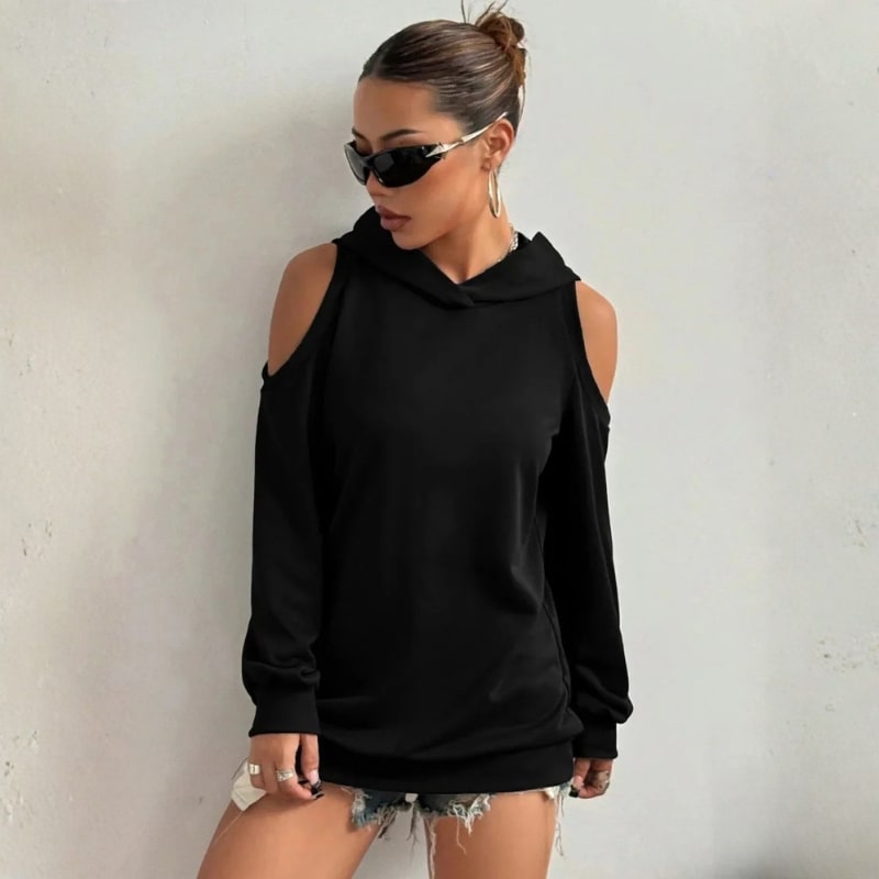 Maristella Women’s Cut-Out Hoodie – Soft Knit Sweater