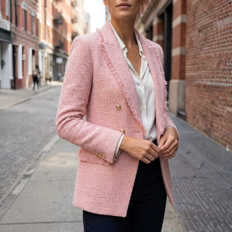 Avery Women’s Blazer – Wool Blend Boucle Couture