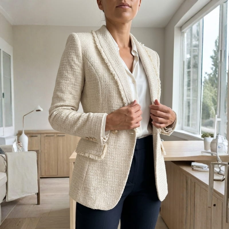 Avery Women’s Blazer – Wool Blend Boucle Couture