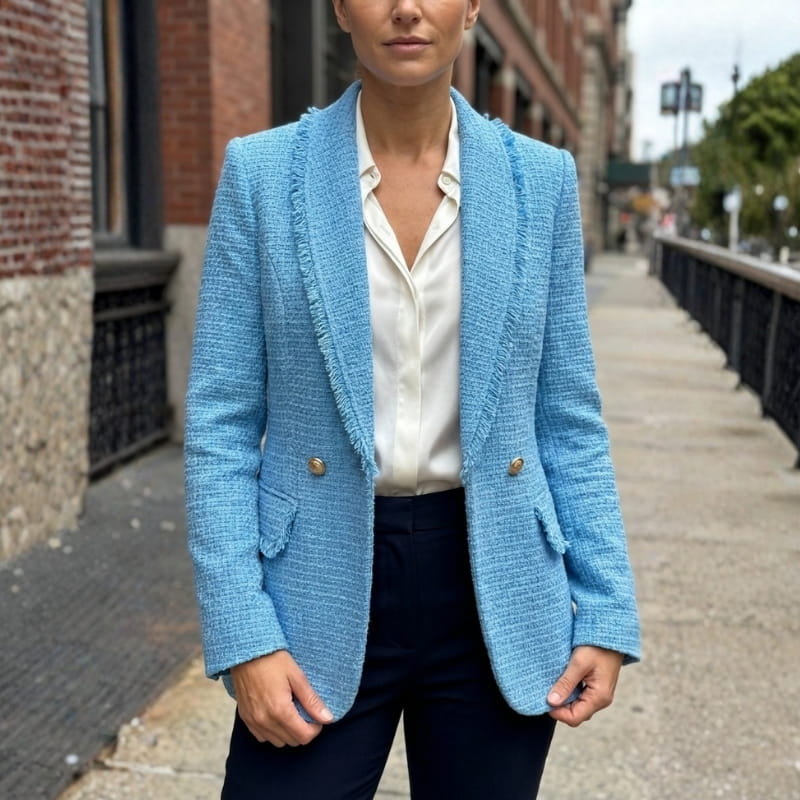 Avery Women’s Blazer – Wool Blend Boucle Couture