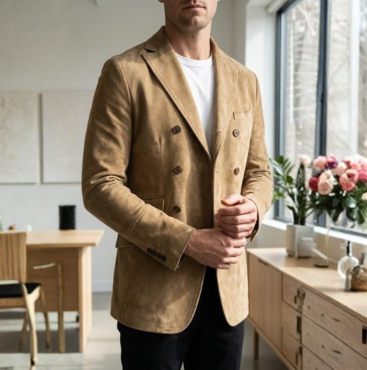 Colton Suede Double-Breasted Jacket