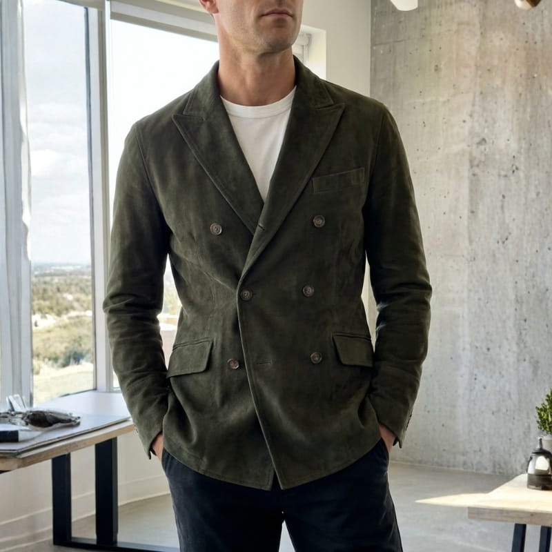 Colton Suede Double-Breasted Jacket