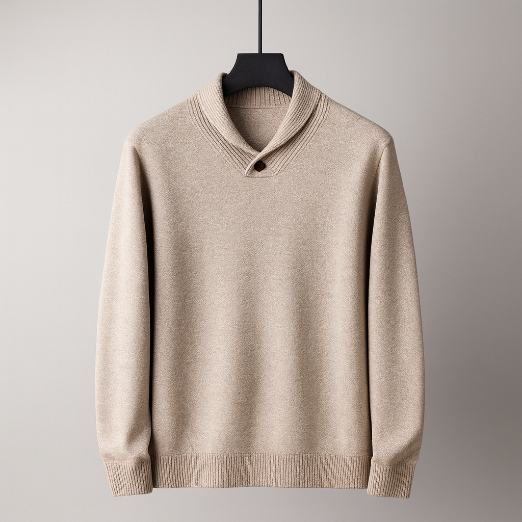 Diego Men’s Merino Wool Sweater – Soft Knit with Shawl Collar