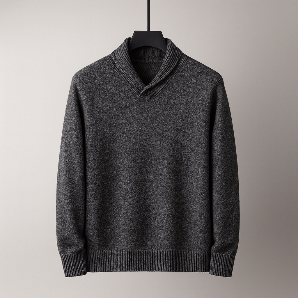 Diego Men’s Merino Wool Sweater – Soft Knit with Shawl Collar