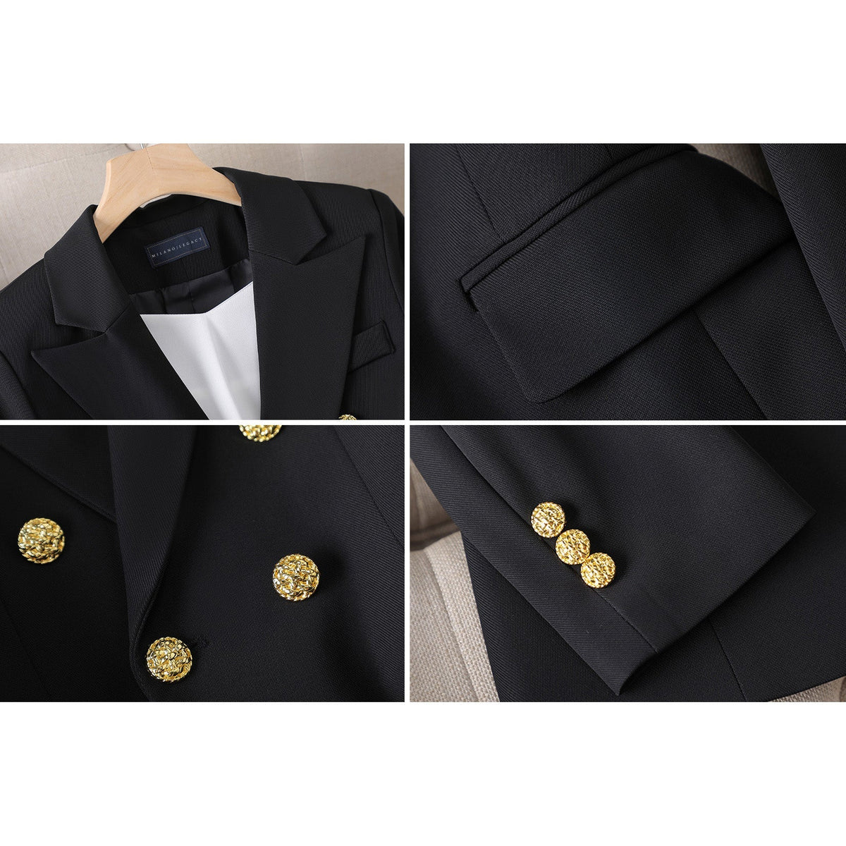 Sienna Rose Blazer Set – Tailored Two-Piece with Gold Button Detail