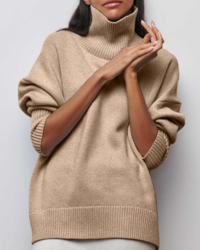Ivy Women’s Turtleneck Sweater – Relaxed Fit Pullover for Cozy Layering