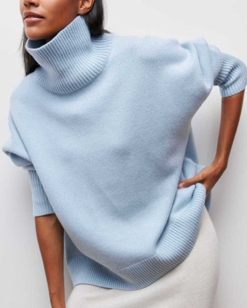 Ivy Women’s Turtleneck Sweater – Relaxed Fit Pullover for Cozy Layering