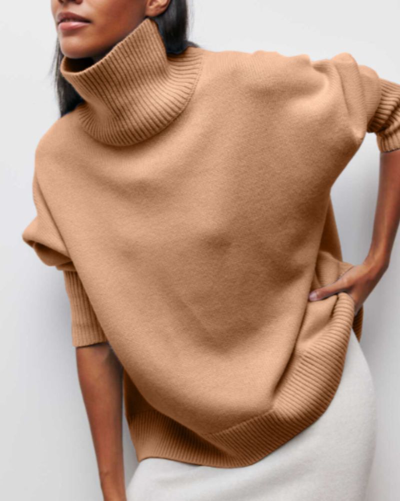 Ivy Women’s Turtleneck Sweater – Relaxed Fit Pullover for Cozy Layering