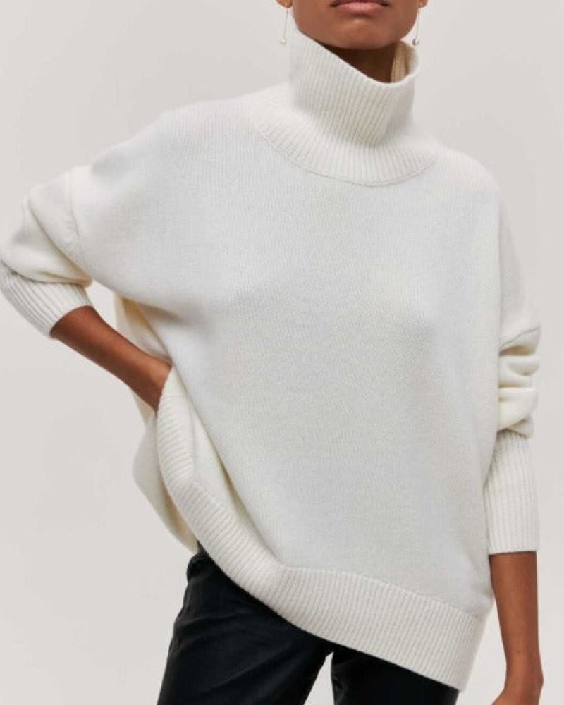 Ivy Women’s Turtleneck Sweater – Relaxed Fit Pullover for Cozy Layering