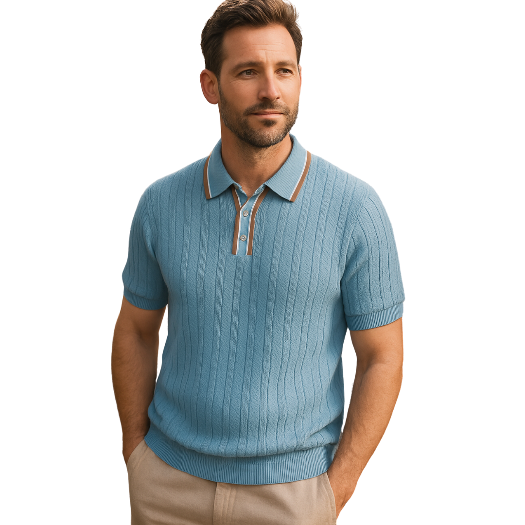 Jude Sleek Knit Polo - Refined Comfort with Contrast Detailing