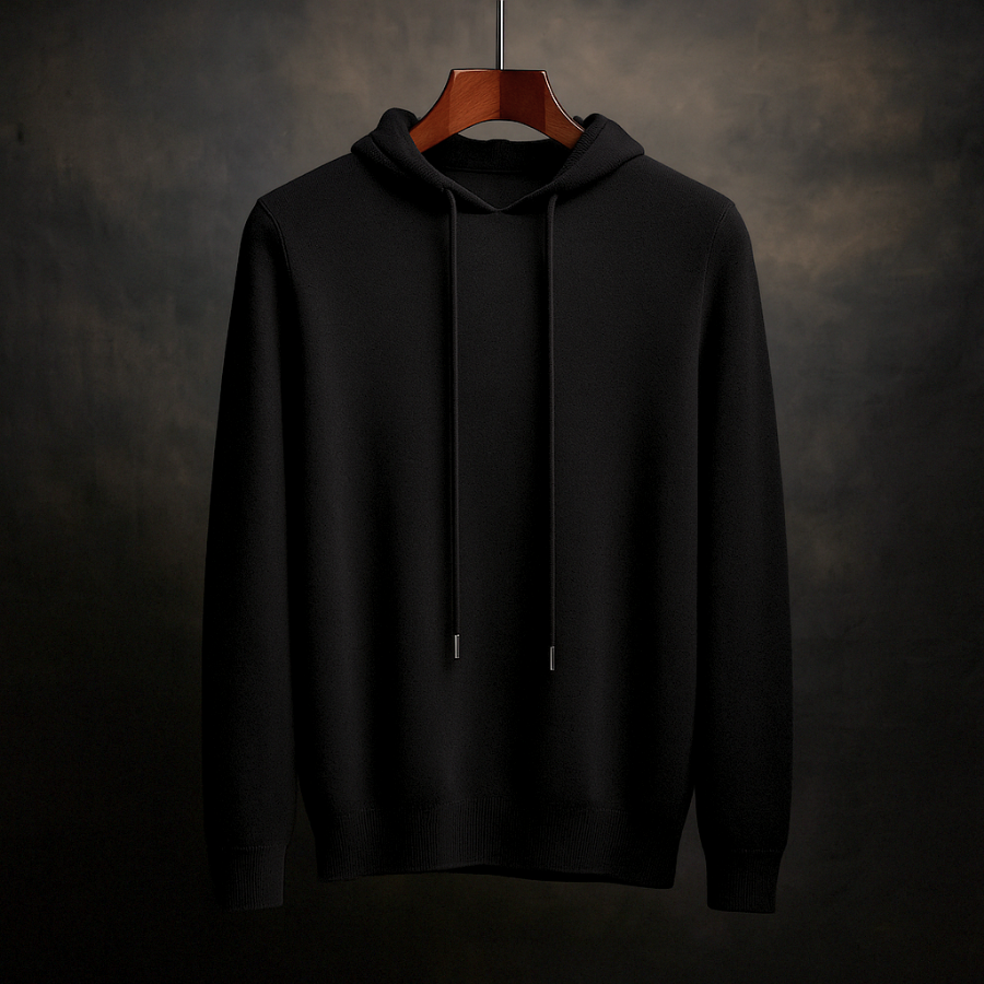 Armano Men’s Pullover Hoodie Sweater – Merino Wool Knit with Relaxed Fit