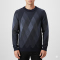 Esteban Men’s Knit Sweater – Wool-Blend Argyle Crewneck Jumper