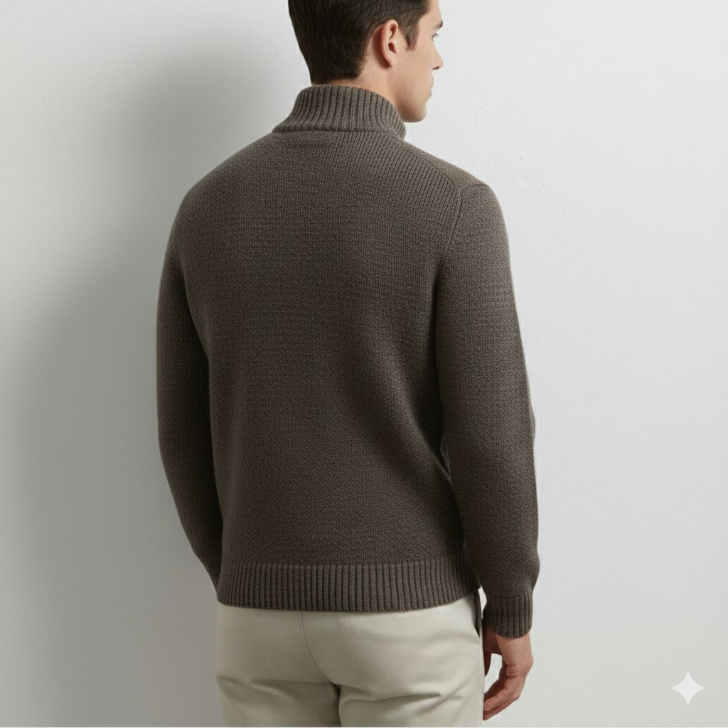 Ashton Men’s Quarter-Zip Sweater – Cotton Knit Pullover