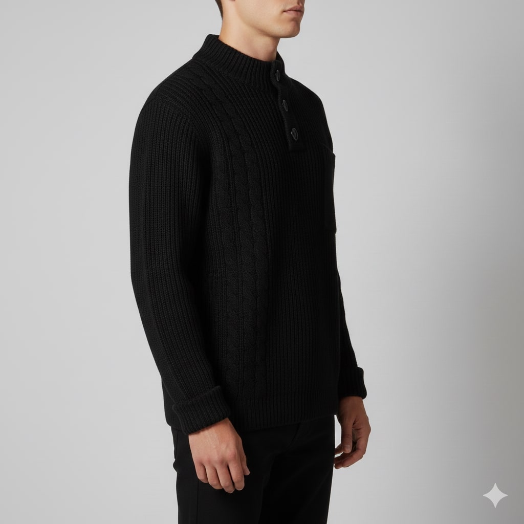 Julian Men’s Cable Knit Pullover – Soft O-Neck Sweater