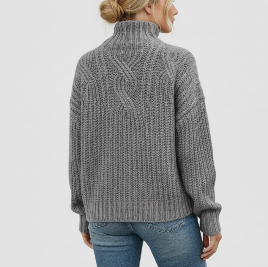 Theresa Women’s Cable Knit Sweater – Classic Textured Knit Pullover