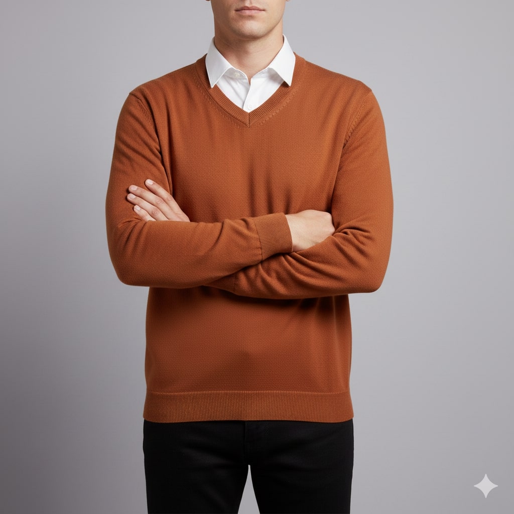 Victoriano Men’s Knit Sweater – Lightweight V-Neck Pullover