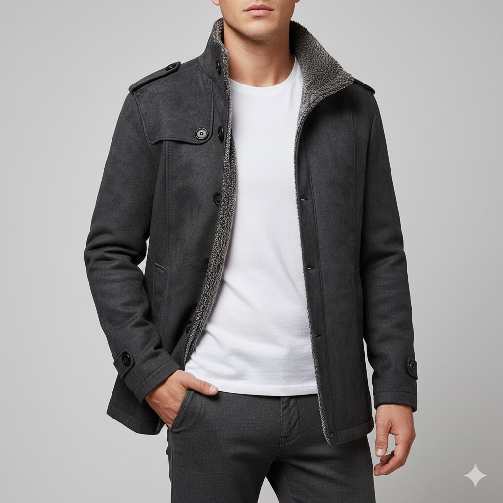 Trenton Men’s Suede Jacket – Vintage Suede Overcoat