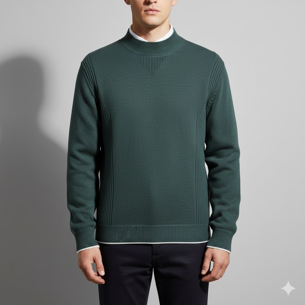 Adrian Men’s Knit Sweater – Soft Ribbed Crewneck Pullover