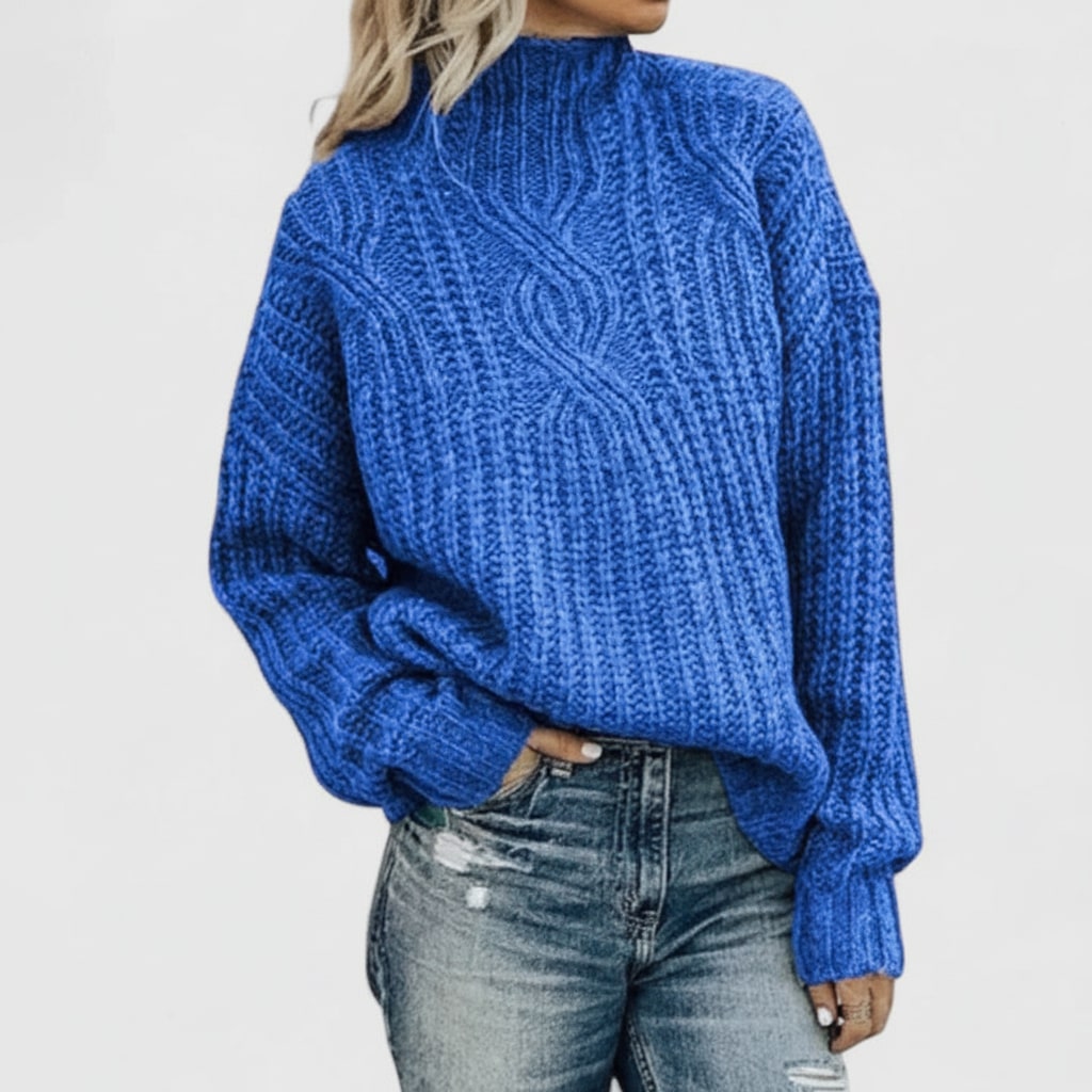 Theresa Women’s Cable Knit Sweater – Classic Textured Knit Pullover