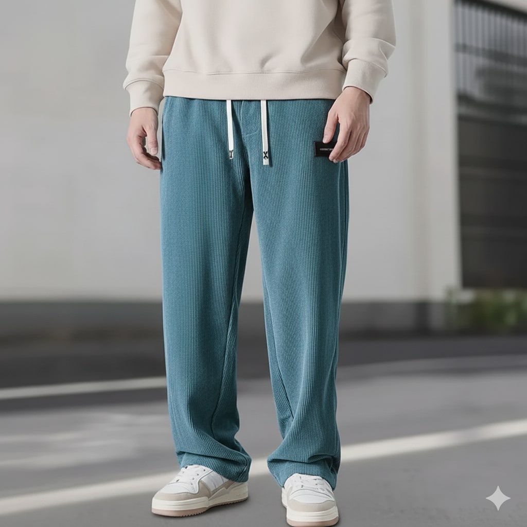 Caleb Men’s Corduroy Sweatpants – Plush Stretch Fabric with Deep Secure Pockets