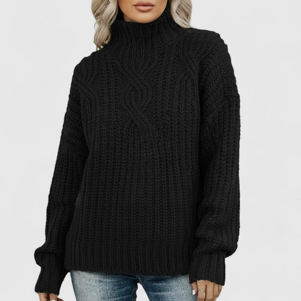 Theresa Women’s Cable Knit Sweater – Classic Textured Knit Pullover