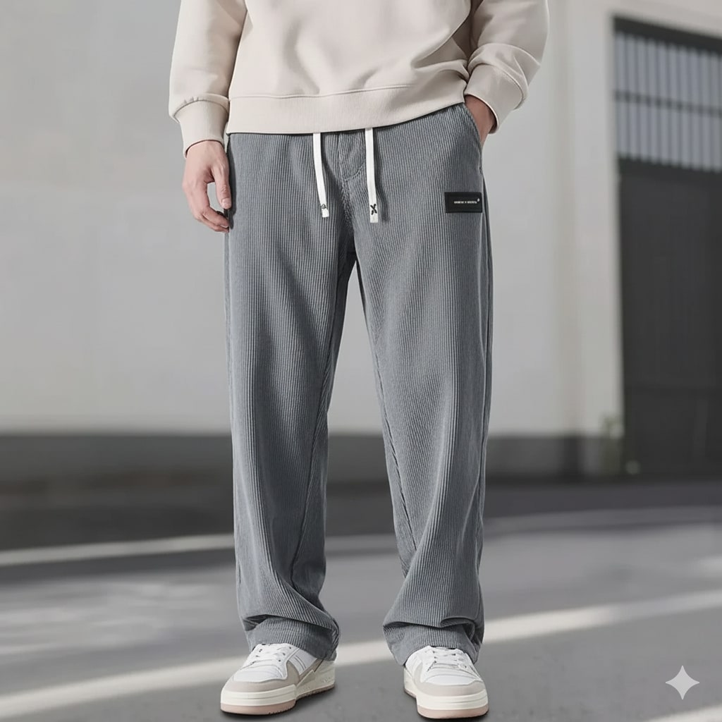Caleb Men’s Corduroy Sweatpants – Plush Stretch Fabric with Deep Secure Pockets