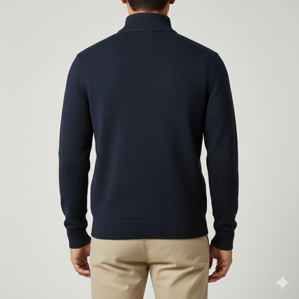 Ashton Men’s Quarter-Zip Sweater – Cotton Knit Pullover
