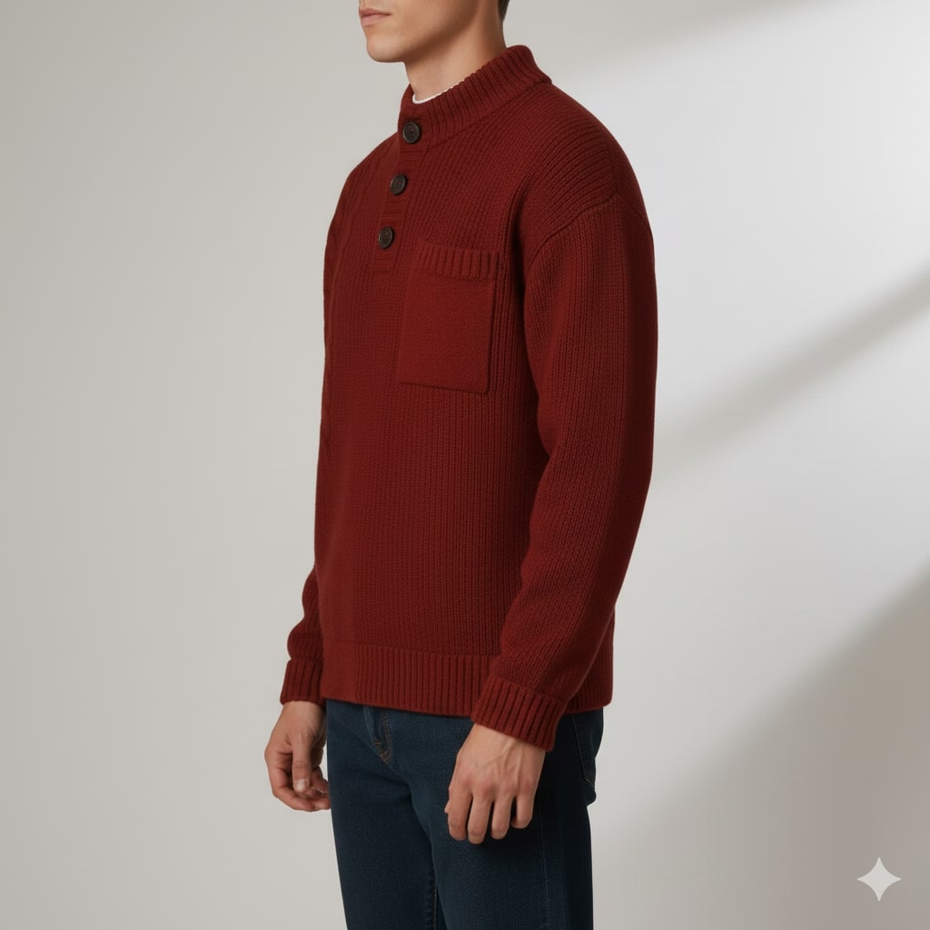 Julian Men’s Cable Knit Pullover – Soft O-Neck Sweater