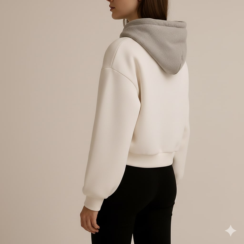 Marissa Women’s Cropped Cardigan – Puff Sleeve Hooded Cardigan