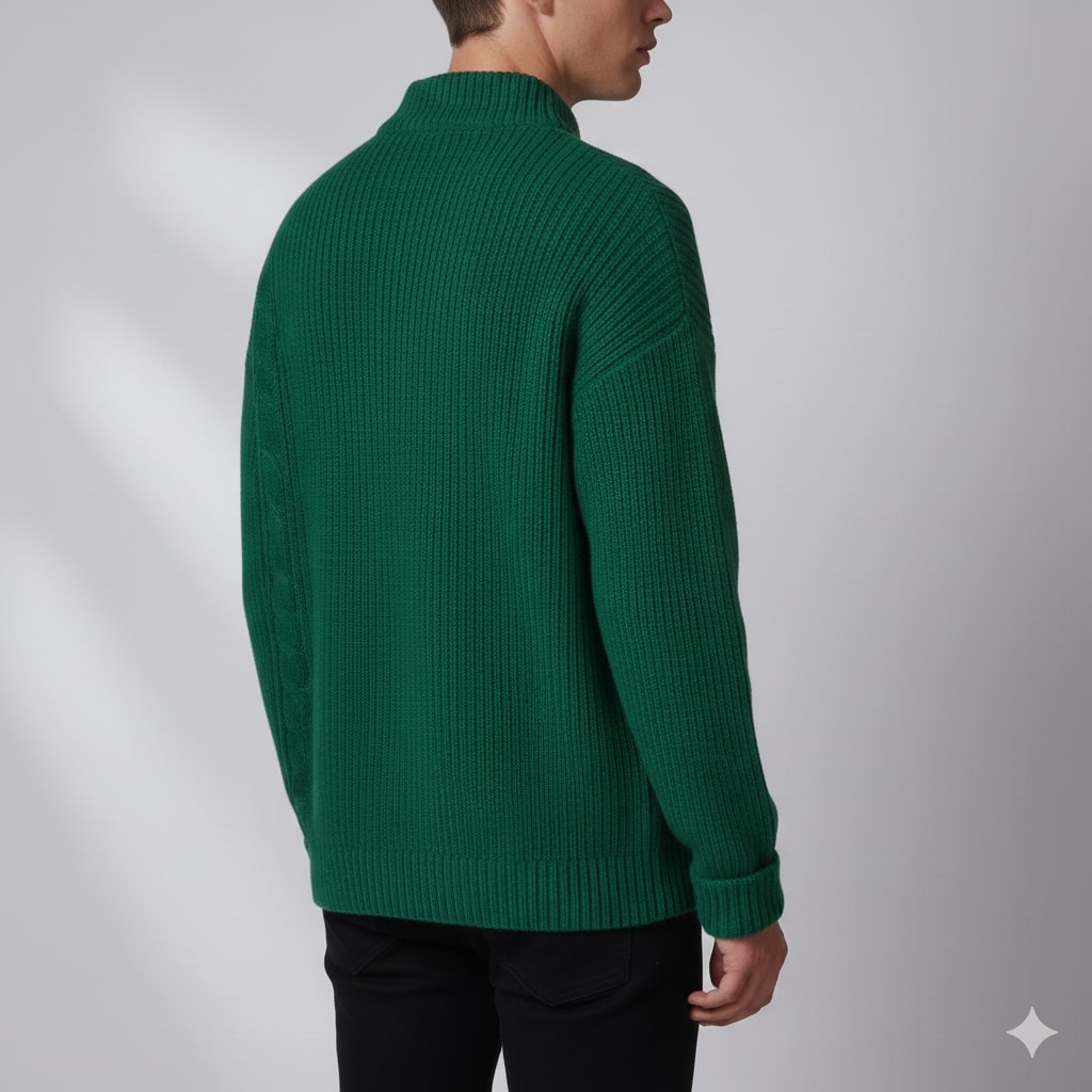 Julian Men’s Cable Knit Pullover – Soft O-Neck Sweater