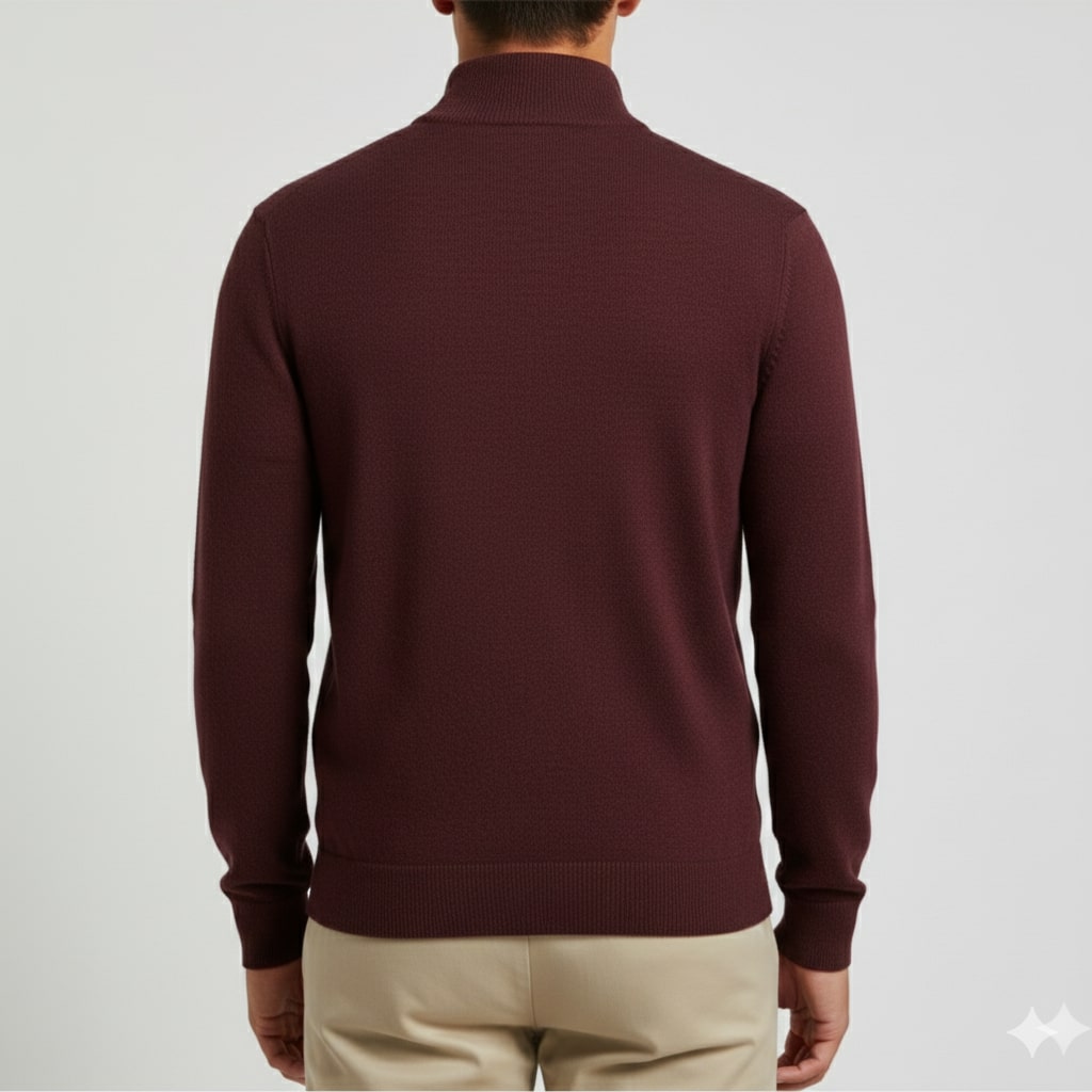 Ashton Men’s Quarter-Zip Sweater – Cotton Knit Pullover