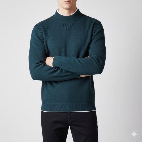 Adrian Men’s Knit Sweater – Soft Ribbed Crewneck Pullover