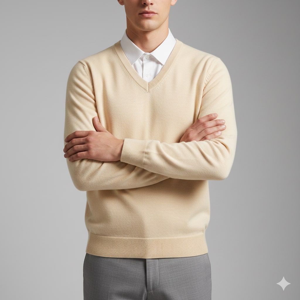 Victoriano Men’s Knit Sweater – Lightweight V-Neck Pullover