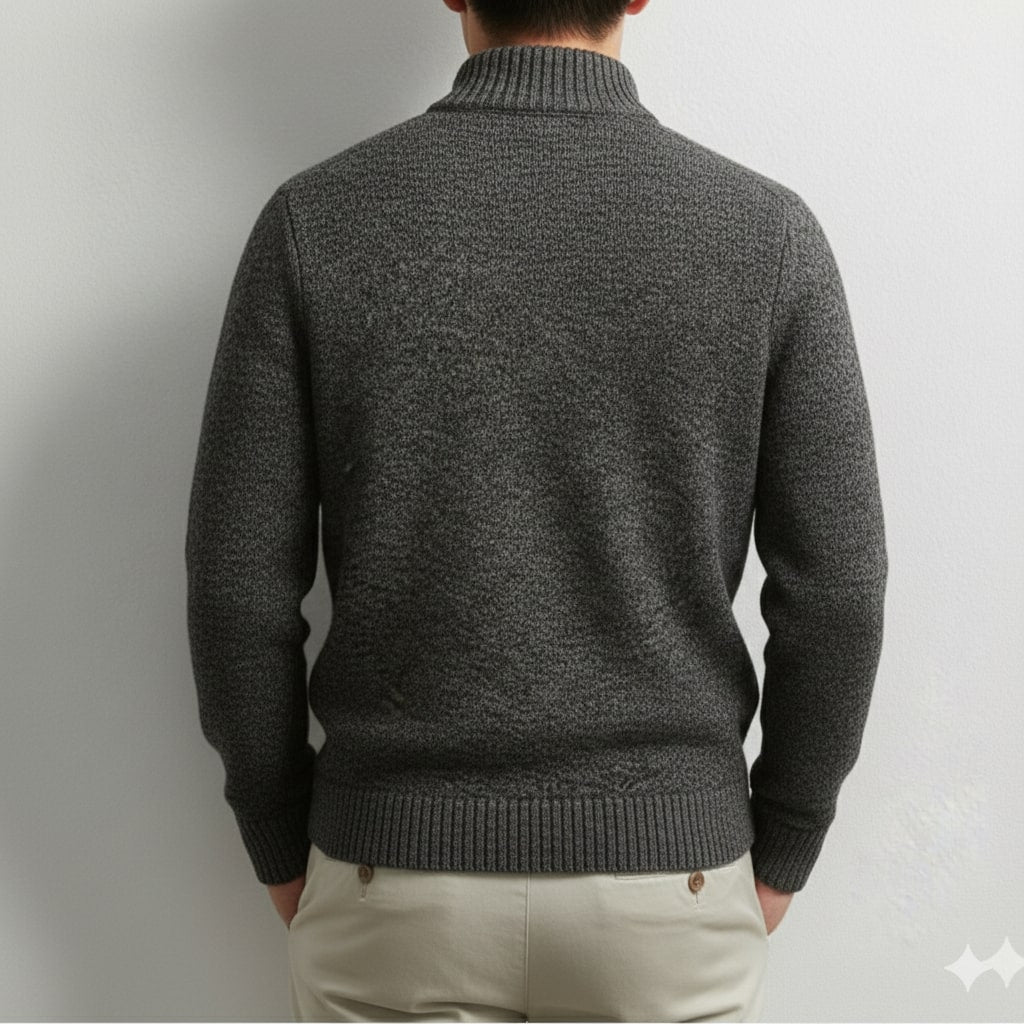 Ashton Men’s Quarter-Zip Sweater – Cotton Knit Pullover