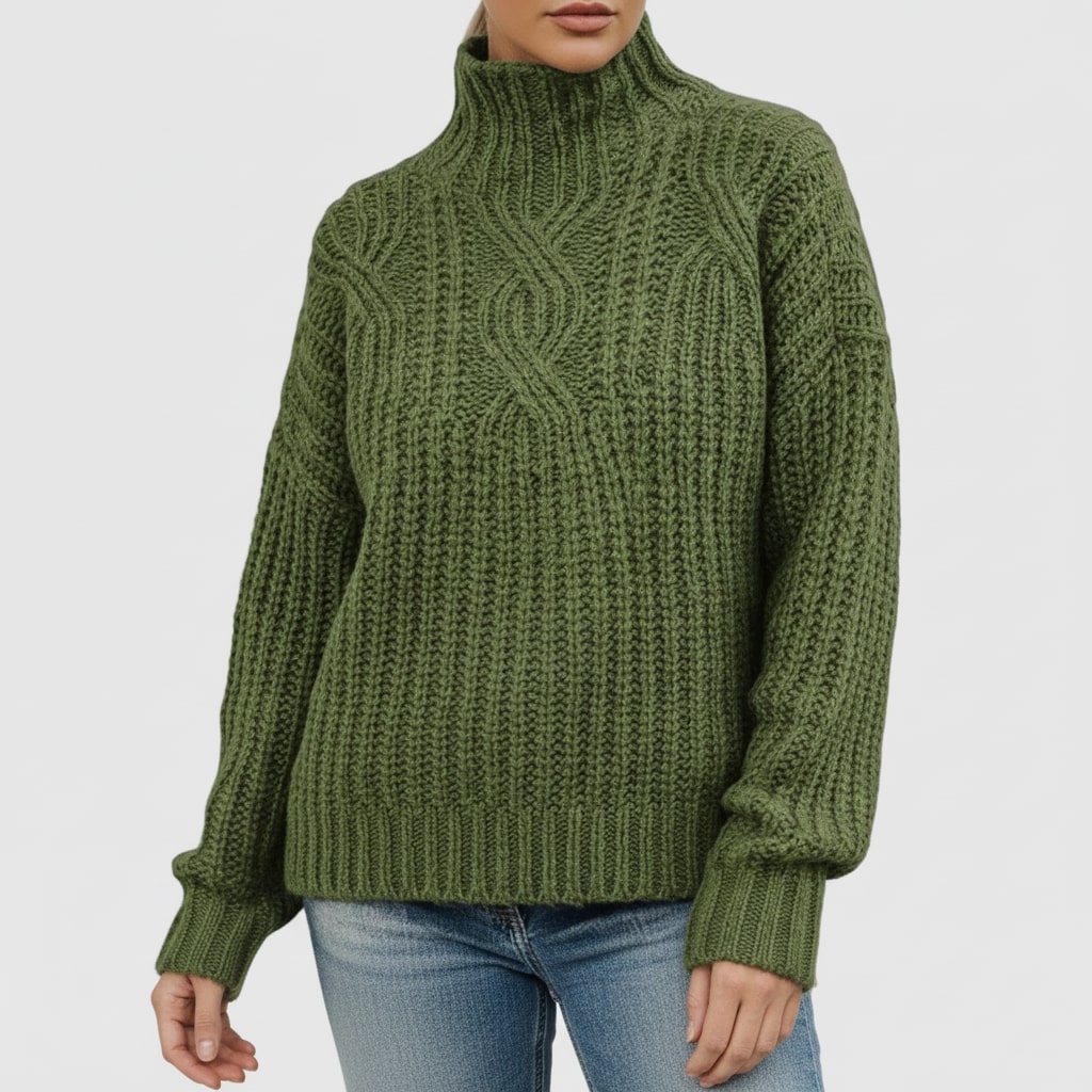 Theresa Women’s Cable Knit Sweater – Classic Textured Knit Pullover