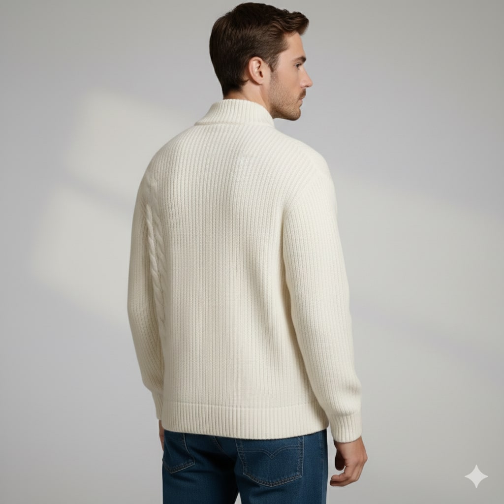 Julian Men’s Cable Knit Pullover – Soft O-Neck Sweater