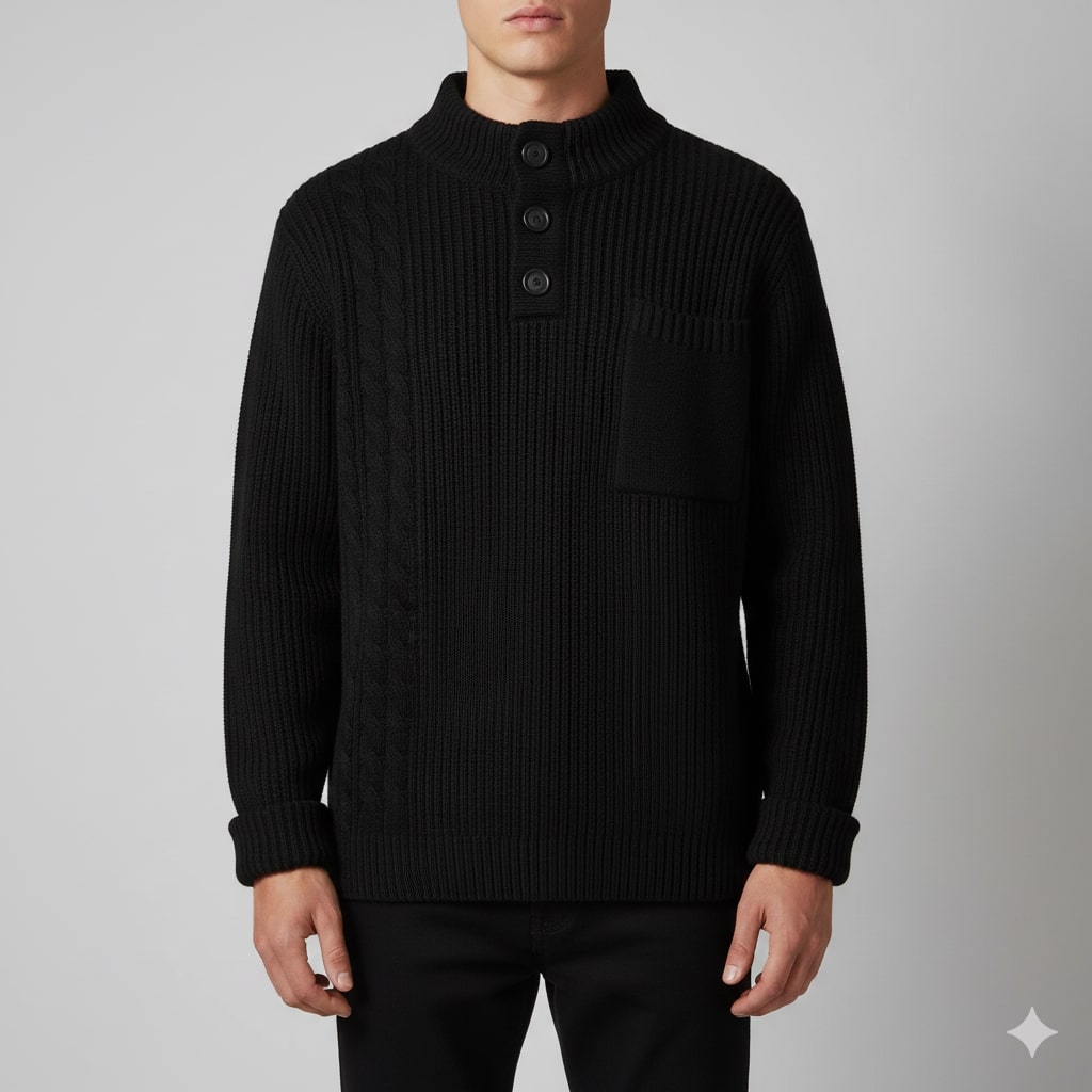 Julian Men’s Cable Knit Pullover – Soft O-Neck Sweater